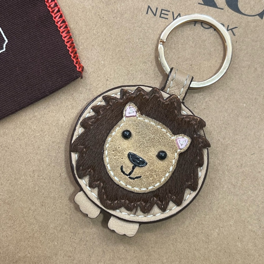 Coach Lion Keychain Calf Hair HTF